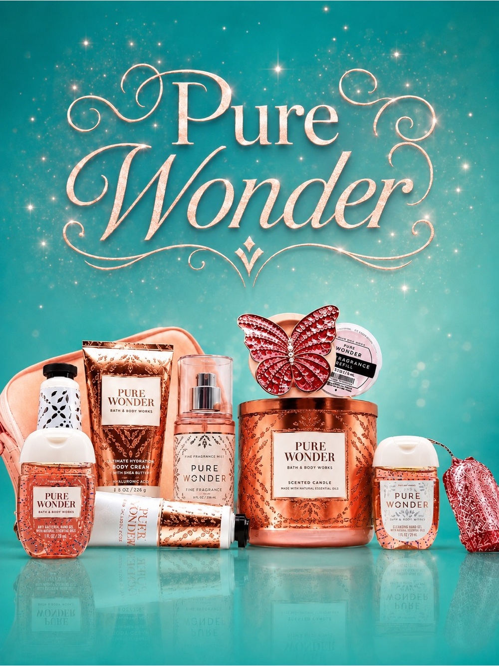 BBW Pure Wonder 11 Pc Gift Set Candle Butterfly Holders Travel Minis